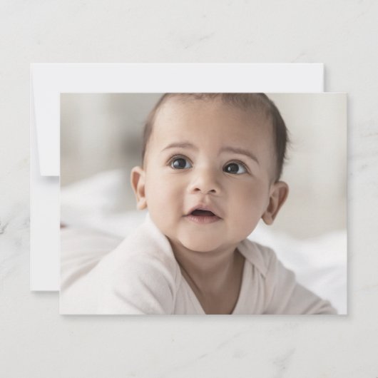 Delikates Gold Cream Foto Moderne Cross Baptisse Dankeskarte (Vorderseite)