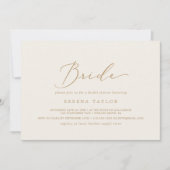 Delikates Gold Cream Horizontal Bridge Brautparty Einladung (Vorderseite)