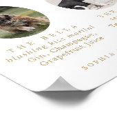 Delikates Gold Hund Foto Hochzeitssignatur Drinks Poster (Ecke)