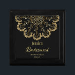 Delikates Gold und Black Bridesmaid Erinnerungskiste<br><div class="desc">Schönes und stilvolles Goldemblem Brautmagazin,  das personalisiert ist.</div>