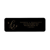 Delikates Gold und Black Return Address Label (Vorne)