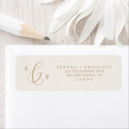 Delikates Gold- und Cream-Rücksendeadresse