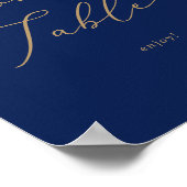 Delikates Gold und Navy Cookie Table Poster (Ecke)