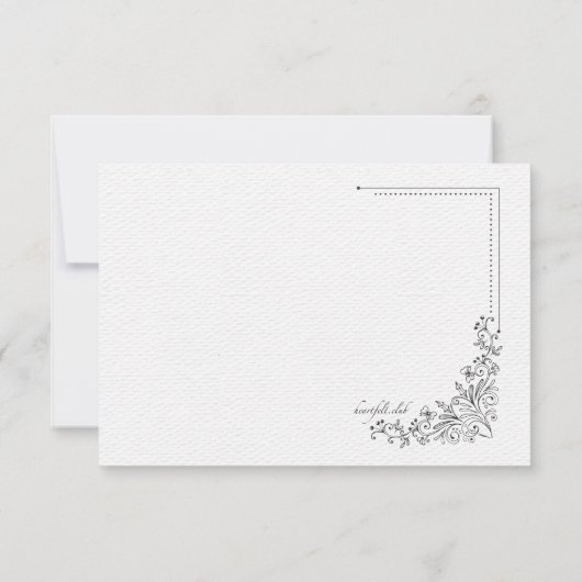 Delikates handGezeichnet Blumenkohl-Beileid Danke Einladung (Rückseite)