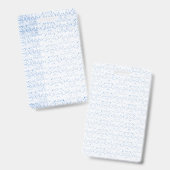 Delikates, hellblaues, gemustertes Design, das wie Ausweis (Vorder- & Rückseite)