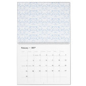 Delikates, hellblaues, gemustertes Design, das wie Kalender (Feb 2027)