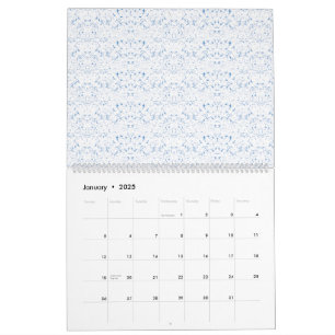 Delikates, hellblaues, gemustertes Design, das wie Kalender