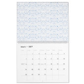 Delikates, hellblaues, gemustertes Design, das wie Kalender (Mär 2027)