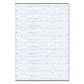 Delikates, hellblaues, gemustertes Design, das wie Tischnummer (Rückseite)