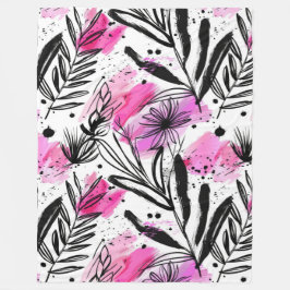 Delikates Inky Petals Muster Fleecedecke