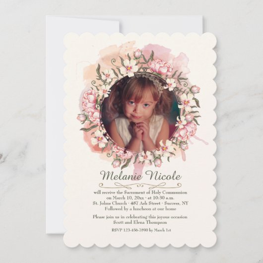 Delikates Kraut Foto Einladung (Vorderseite)