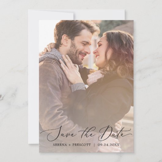 Delikates Light Overlay 2 Foto Save The Date (Vorderseite)