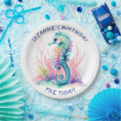 Delikates Marine Seepferd Personalisiert Pappteller (Party)