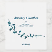 Delikates Minimalistisches Hochzeitsweinlabel Weinetikett (Einzelnes Label)