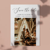 Delikates Minimalistisches Skript | Sauberes Foto  Save The Date