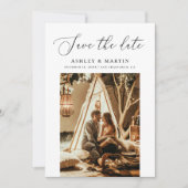 Delikates Minimalistisches Skript | Sauberes Foto  Save The Date (Vorderseite)