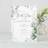 Delikates modernes tropisches Regenwald-Brautparty Einladung (Stehend Vorderseite)