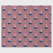 Delikates Muster Karussell Pferd. Rosa und Beige. Geschenkpapier (Flach)