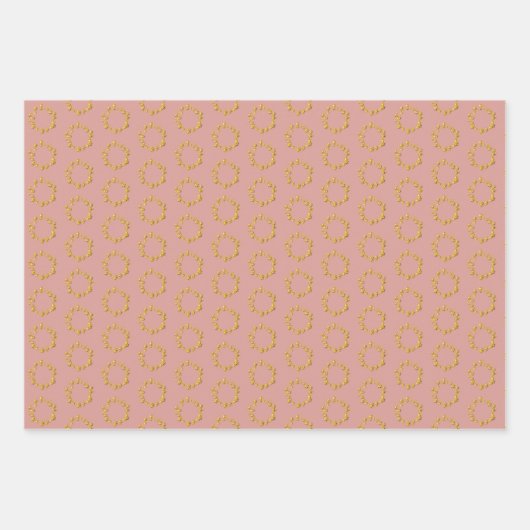 Delikates Muster Karussell Pferd. Rosa und Beige. Geschenkpapier Set (Vorderseite 3)