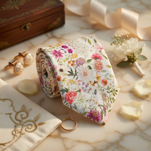 Delikates, nahtloses Blumenmuster Krawatte