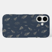 Delikates neutrales botanisches Blätter Muster Case-Mate iPhone Hülle (Rückseite (Horizontal))
