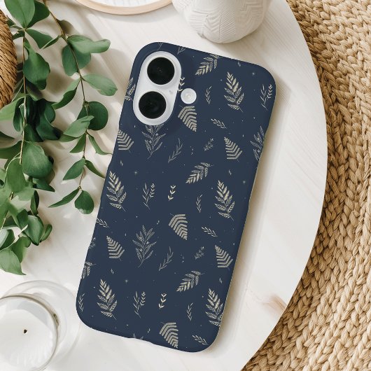 Delikates neutrales botanisches Blätter Muster Case-Mate iPhone Hülle