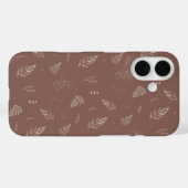 Delikates neutrales botanisches Blätter Muster Case-Mate iPhone Hülle (Rückseite (Horizontal))