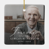 Delikates Opa Vater Memorial Overlay Foto Keramikornament (Rückseite)