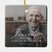 Delikates Opa Vater Memorial Overlay Foto Keramikornament (Vorderseite)