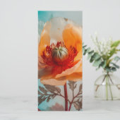 Delikates Orange Blume Lesezeichen Menükarte (Stehend Vorderseite)