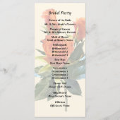 Delikates Orange Rosenknospe Hochzeitsprogramm Programm (Rückseite)