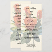 Delikates Orange Rosenknospe Hochzeitsprogramm Programm (Vorne/Hinten)