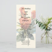Delikates Orange Rosenknospe Hochzeitsprogramm Programm (Stehend Vorderseite)