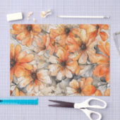 Delikates Orange Watercolor Blume Decoupage Paper Seidenpapier (Handwerk)