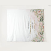 Delikates Pastellrosa Rosen Hochzeitslandschaft Wandteppich (Vorderseite (Horizontal))