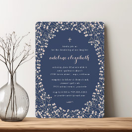 Delikates Rosa Blumenweih oder Taufe Einladung