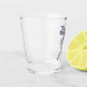 Delikates Rosa und Blauer Flug der Libellen Schnapsglas (Links)