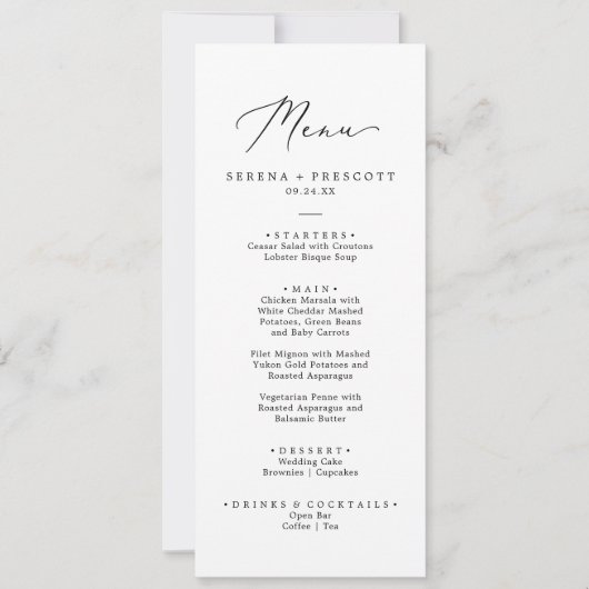 Delikates Schwarz druckbares oder gedrucktes Hochz Einladung (Vorderseite)