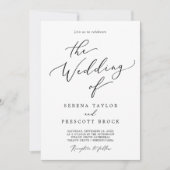 Delikates Schwarz in einem QR-Empfang Hochzeit Einladung (Vorderseite)