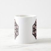 Delikates Schwarz/Rosa Blumendesign Kaffeetasse (Mittel)