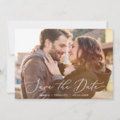 Delikates Schwarzes Kalligrafisches Horizontales d Save The Date (Vorderseite)