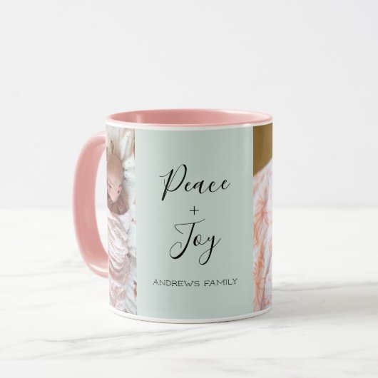 Delikates Script 2 Foto Collage Tasse (Vorderseite Links)