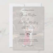 Delikates Script 4 Fotos Hochzeitsstift QR Code UA Einladung (Vorderseite)