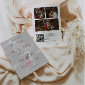 Delikates Script 4 Fotos Hochzeitsstift QR Code UA Einladung