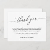 Delikates Script Beileid Vielen Dank Dankeskarte (Vorne/Hinten)