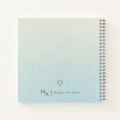 Delikates Script Gradient Blue Green Personalisier Notizblock (Rückseite)