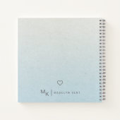 Delikates Script Gradient Blue Personalisiert Notizblock (Rückseite)