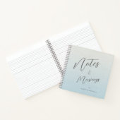 Delikates Script Gradient Blue Personalisiert Notizblock (Innenseite)