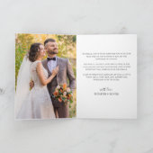 Delikates Script Heart Wedding Foto Danke Karte (Innenseite)