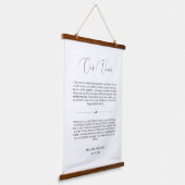 Delikates Script Wedding Vows Anniversary Foto Wandteppich Mit Holzrahmen (Gewinkelt)